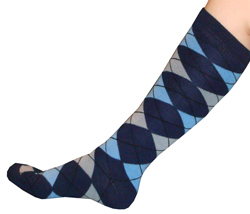 Black/Blue Argyle Socks