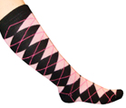 Black/Pink Argyle Socks