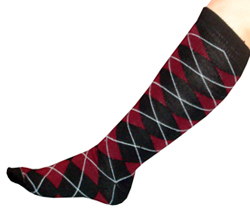 Black/Maroon Socks