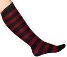 Black/Maroon Striped socks