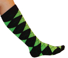 Black Neon Green Argyle