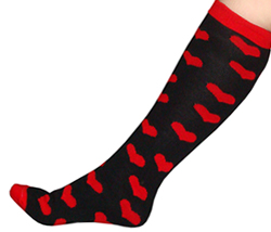 Black with red hearts