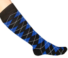 Black/Royal Blue Argyle Socks