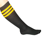 black tube with gold stripes
