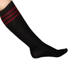 black tube maroon striped knee socks