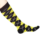 Black and Yellow Argyle Socks socks