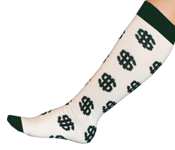 White with Green  Dollar Signs