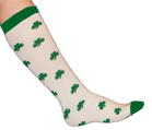 Green Shamrocks, White socks
