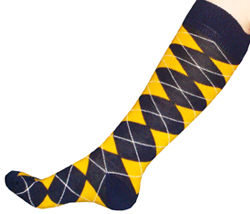 Navy/Gold Argyle Socks