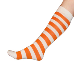 Orange/White Socks