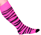Pink/Black zebra print socks