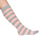 Pink/Gray Knee Socks