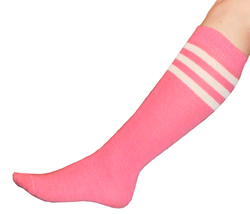 Pink & White Knee Socks