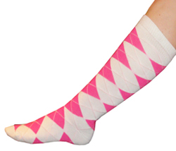 Pink & White Knee Socks