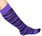 Purple/Black Animal Print Knee Socks