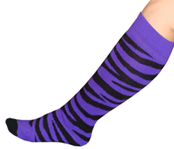 Purple/Black Zebra Knee Socks