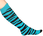 Teal Zebra knee socks