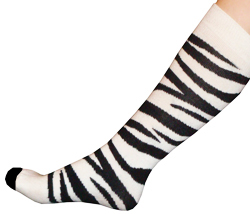 Red/Black Zebra Knee Socks