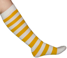 white gold striped socks