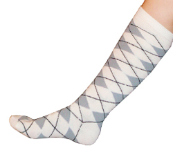 Black and Grey Argyle Socks