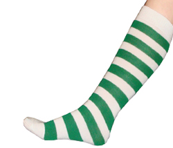 White/Green Socks