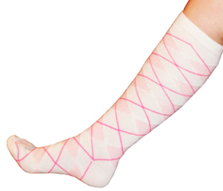 White/Lght Pink Argyle Knee Socks