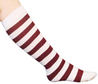 White/Maroon Striped Socks