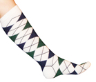 White/Navy/Green Argyle 