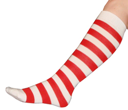 White/Red Socks