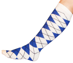White/Royal Blue Argyle Socks