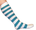White/Teal Knee Socks