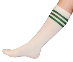 White Tube Green Stripes