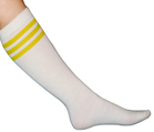 White Tube Socks Neon Yellow Stripes