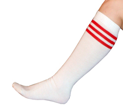 White Tube Red Stripes