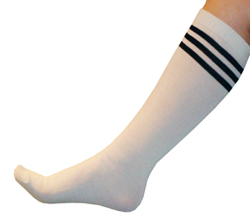 \#6 White Tube Socks with Black Stripes