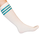 White/Teal Blue Knee Socks