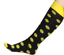 \#4 Yellow Smiley Knee High Socks