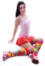 Neon Army Camouflage Knee Socks