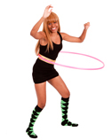 Black/Neon Green Argyle Knee Socks