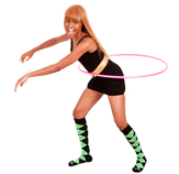 Black/Neon Green Argyle Knee Socks