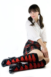 Black/Red Argyle Knee Socks
