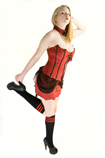 Black Tube Red Striped Knee Socks