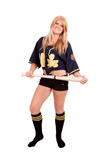 Black Tube Socks with Yellow Stripes