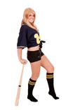 Black Tube Socks with Yellow Stripes