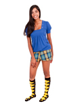 Black/Yellow Argyle Knee Socks