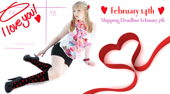 valentine's day knee socks