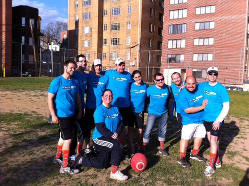 kickball team photo - knee socks
