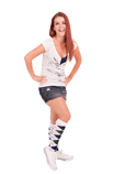 White/Navy/Dark Green Argyle Socks