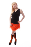 Black/Orange Striped Knee Socks