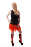 Black/Orange Striped Knee Socks